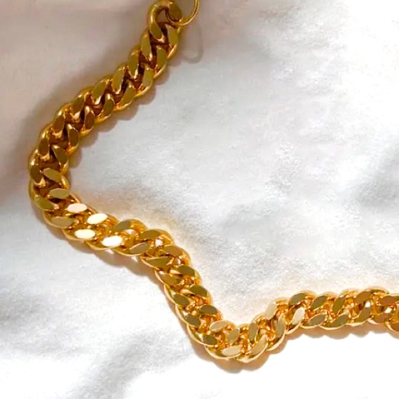 🔵𝟲𝟱%𝗢𝗙𝗙 𝗯𝘂𝗻𝗱𝗹𝗲𝘀 𝟯+🔵 NEW Gold Thick Curb Stainless Steel Necklace - Picture 10 of 16